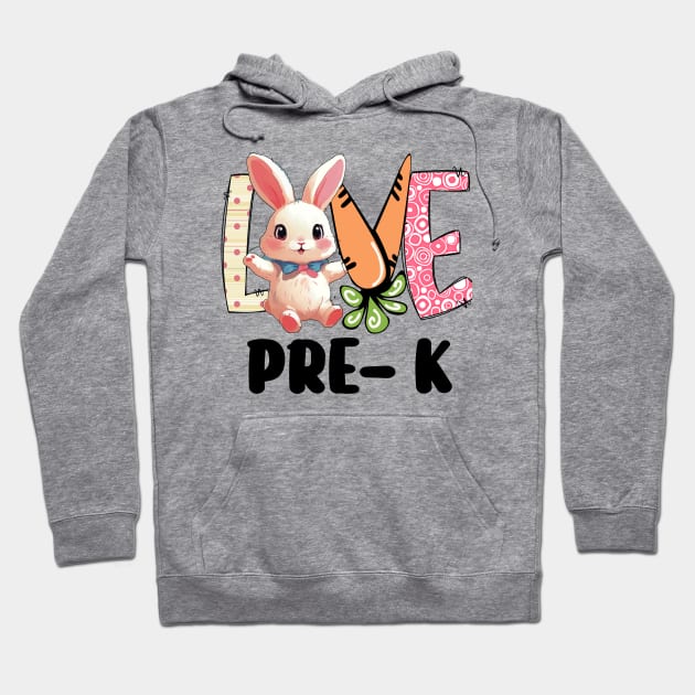 Happy Easter day Pre-k Squad Love Teacher life easter 2024 Hoodie by AlmaDesigns